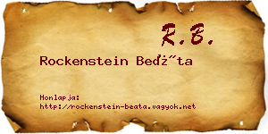 Rockenstein Beáta névjegykártya
